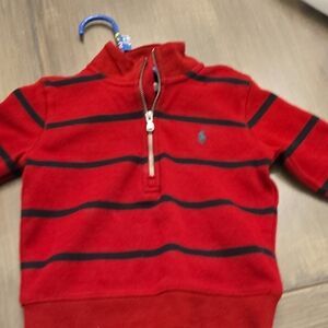 Polo by Ralph Lauren Kids Red and Black Striped Sweater